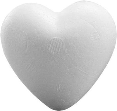 Rayher Hobby vormen - 3x - hartje - piepschuim - 9 cm - wit - knutselen - bruiloft