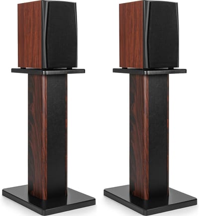 50 cm (20 inch) luidsprekerstandaard van hout, robuuste hifi-luidsprekerstandaard voor thuisbioscoop, universele staande luidsprekerhouder voor boekenplanken met zandvulbaar design, set van 2