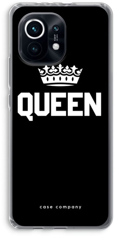 Case Company® - Hoesje geschikt voor Xiaomi Mi 11 hoesje - Queen zwart - Soft Cover Telefoonhoesje - Bescherming aan alle Kanten en Schermrand