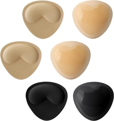 Zelfklevende push-up bh pads - ademende en onzichtbare inlegkussens voor bikini, sportbeha en lingerie - herbruikbaar en anti-slip in huidkleur en zwart