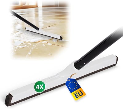 Novaliv 4X douchewisser lange metalen steel kunststof 43cm vloerwisser douche terras groot glasreiniger waterwisser vloer zwembad badkamerwisser XXL brede tegels waterwisser terras