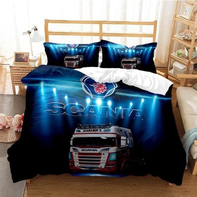 Scania Vrachtwagen Dekbedovertrek Set 3D Print Zacht Dekbedovertrek Microvezel Beddengoed Set Trendy Vrachtwagen Quilt Hoes Voor Kamerdecoratie 2/3 Stuks Us Full 200x230cm