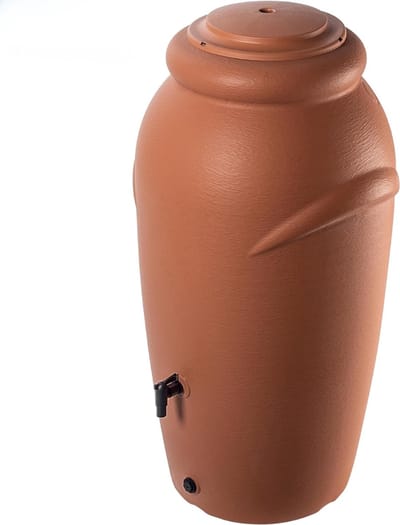 Aura® Waterton - Regenton - Watertank - met Kraan, Plantenbak en Deksel - 210L - Terracotta - 60cm x 42cm x 113cm