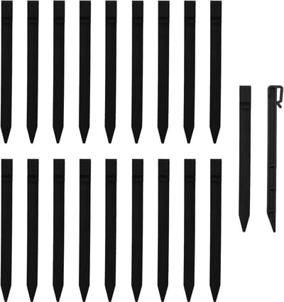 Tuinrand Verankeringen - Grondpennen Kunststof - Tuin Borders Bevestigen - Duurzaam Weerbestendig Materiaal - 25 Cm Lengte - Zwart