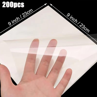 200 stuks Transparant Cellofaan, 23 X 23 Cm, Inpakpapier voor Snoepcadeaus, Kristalhelder Cellofaan Inpakpapier voor Snacks, Snoepjes, Taarten, Hennakegel 23*23cm white