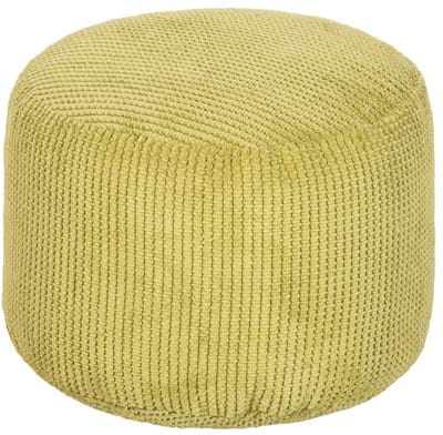 Bean Bag Voetenbank - Poef Kruk - Voeten Rusten - Ribbel Velvet Stof - 44x30 cm - Lime