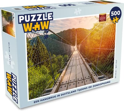 Puzzel Een hangbrug in Duitsland tijdens de zonsopgang - Legpuzzel - Puzzel 500 stukjes