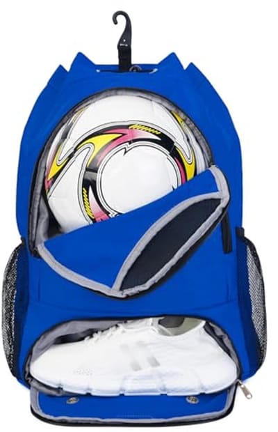 Trekkoord Sporttas met Schoen Compartment en Nat Vak - Voetbal & Basketbal Rugzak - Indigo Blauw
