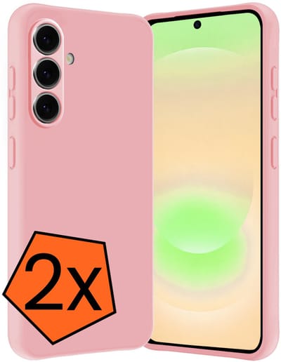 Hoes - 2 Stuks - Geschikt voor Samsung Galaxy A37 - Sterk & Shockproof - Case Siliconen - Back Cover - Telefoon Hoes - Lichtroze