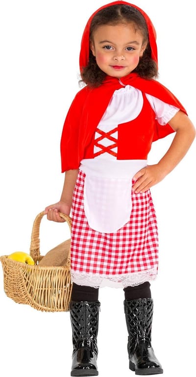dressforfun - mooi kinderkostuum Roodkapje 128 (8-10y) - verkleedkleding kostuum halloween verkleden feestkleding carnavalskleding carnaval feestkledij partykleding - 300014