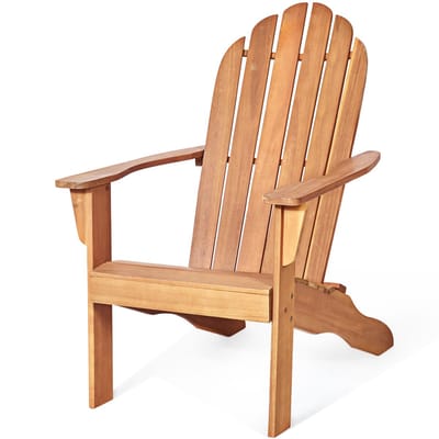 COSTWAY Adirondack stoel, tuinstoel van acaciahout, tuinstoel, Adirondack stoel voor tuin, terras, draagvermogen 160 kg (natuur)