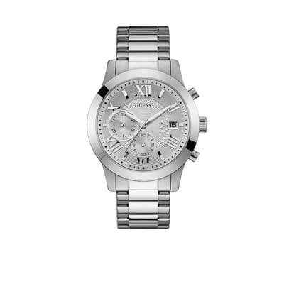 Guess Herenhorloge Atlas zilverkleurig W0668G7