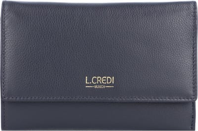 L.CREDI Evelyn Portemonnee RFID Leer 14,5 cm - Dames - Horizontaal - marine