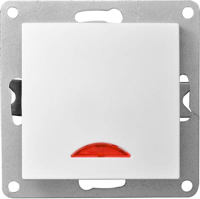 Inbouwschakelaar met Controlelampje | 250V~/10A, Wit, Eigentijds Design