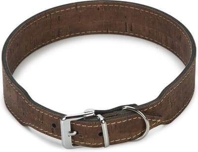 Beeztees leren halsband Cork. Bruin. 60 cm x 35 mm.