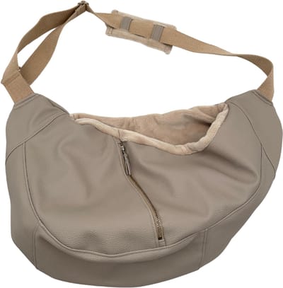 Leren Hondendraagzak - Puppy Draagzak - Honden Draagzak - Luxe Hondentas - Ergonomische Draagzak Hond - Handgemaakt - Beige - Maat S = tot 5 kg S