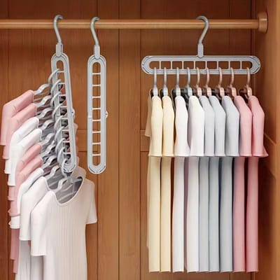 1 stuk Ruimtebesparende Opvouwbare Plastic Hanger - Veelzijdige Organizer voor Overhemden, Broeken, Tassen in Studentenhuizen & Slaapkamers, Strak Gepolijste Afwerking, Kledinghangers gray