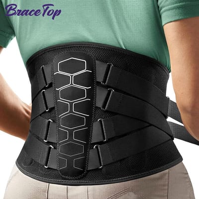 Corset Lombaire Pour Soulager la Douleur Support Lombaire Flexible Ceinture de Taille Pour Soulever au Travail Soulagement de la Douleur due à la Scoliose S black