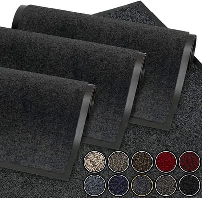 GadHome Deurmat Antracietgrijs 90x150 cm | Entreemat Waterdicht Wasbaar Duurzaam Vuilvanger | Antislip Vuilvanger Deurmat voor Voordeur, Hal, Entree, Keuken, Slaapkamer