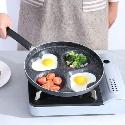 Koekenpan - Koekjespan ontbijt - Eieren bakken - Anti-aanbaklaag - 28 cm - Zwart