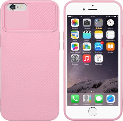 Cadorabo Hoesje geschikt voor Apple iPhone 6 PLUS / 6S PLUS in Bonbon Roze - Beschermhoes van flexibel TPU-silicone Case Cover en met camerabescherming