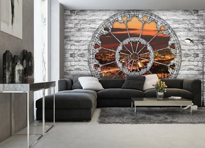 View City Sunset Photo Wallcovering