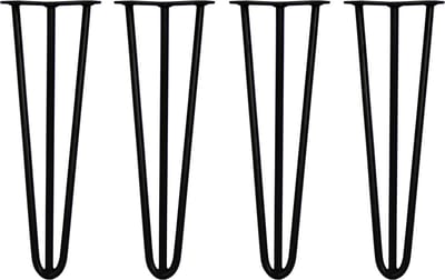 Skiski hairpin tafelpoten - zwart - 4x40,6cm - 3 staven 12 mm
