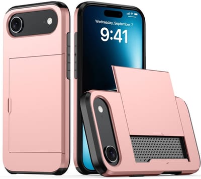 Coverup Hoesje - Geschikt voor iPhone Air Hoesje - Coverup Hybrid Card Slider Back Cover - Rose Gold