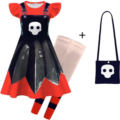 Costume Lily Lovebraids pour Fille Dessin Animé Imprimé Robe Halloween Temps de Jeu Tenue Lily Carnaval Fête d'Anniversaire Vestidos 4T(110) black