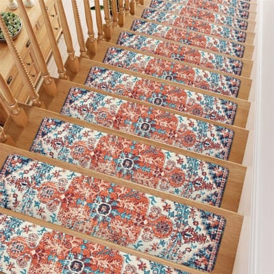 20*76CM Tapijt Traptreden Antislip Trapmatten Verwijderbaar Traptapijt 4-pack Veilige traptredebescherming Geschikt voor kinderen, ouderen en huisdieren