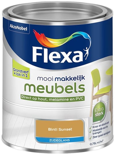 Flexa - Mooi Makkelijk Meubels Zijdeglans - Binti Sunset - Mengverf - 750 Ml