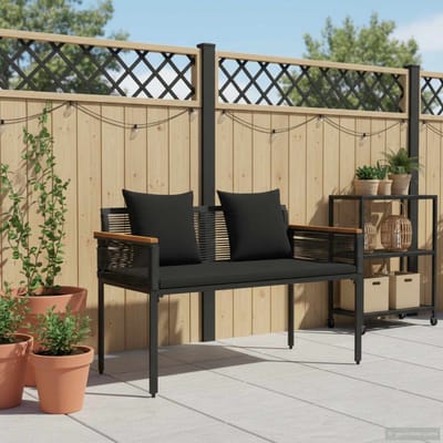 vidaXL - Tuinbank - 2 - -Seater - 117 - x - 54 - x - 74.5 - cm - poly - rattan - Zwart