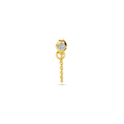 Zilver Verguld (Geel) Oorknop Per Stuk Zirkonia 1 Micron 2103692