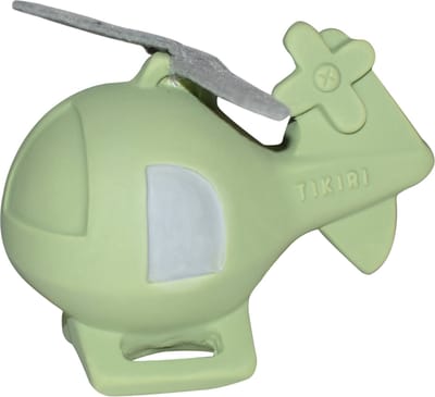 Tikiri: VROOM VROOM FRIENDS / HELIKOPTER 10,16x5,84x8,13cm, in natuurlijk rubber, met belletje, met hangkaart, 0+