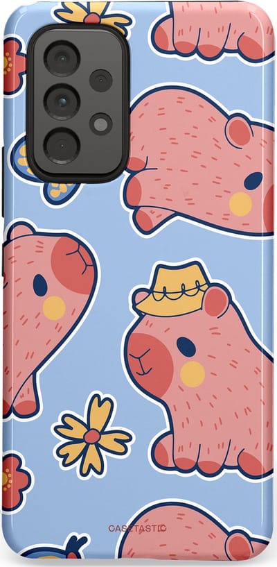 Casetastic Hoesje Geschikt voor Samsung A53 - Stijlvolle Beschermende Duo-layer Case - Capibara geluk