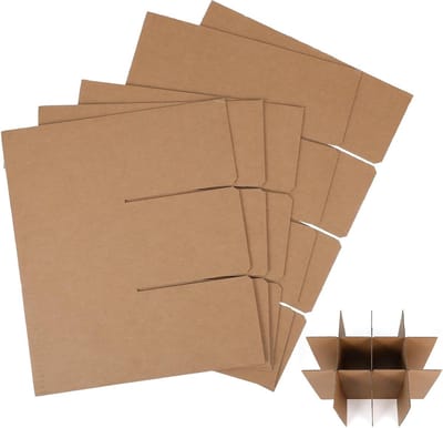 Kartonnen Doosverdelers - Verhuisdoos Inzetstukken - Breekbare Spullen Verpakken - Verstelbare Compartimenten - 38x28.2x0.5 cm - Beige