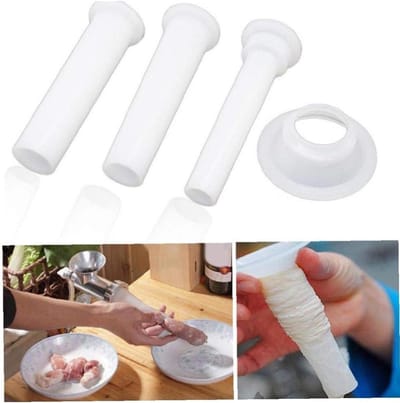 Worst vulbuizen set - Vleesmolen accessoires - Worst maken thuis - Universele pasvorm - 3 stuks - Wit