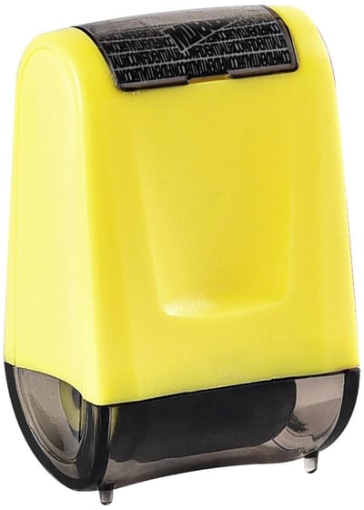 Dailygoody - Adresblokkerstempel - Privacy bescherming - Compact en eenvoudig in gebruik - Geel - Identiteitsdiefstal voorkomen - Gegevens verbergen -...