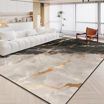 Luxe Wit Marmer Tapijt voor Woonkamer Scandinavische Gouden Decoratie Huis Tapis Antislip Wasbare Kleden voor Slaapkamer Ins Vloermat 160*200cm