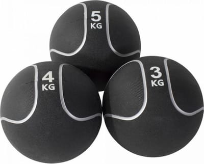 Gorilla Sports Medicijn Bal set 12 kg - 3 trainings Ballen - Medicine ball - Zwart