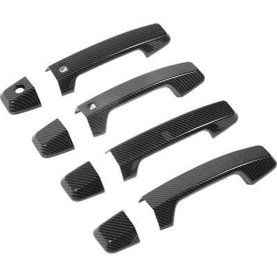 4 Sets Buitendeurklink Cover Koolstofvezel Stijl Krasbestendig ABS Buitendeurklink gray