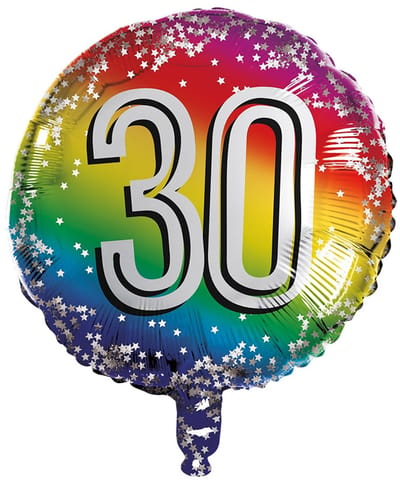 Boland - Folieballon '30' 30 - Multi - Cijfer ballon