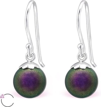 Montebello Oorbellen Arabesa - 925 Zilver - Swarovski  Parel -  8mm - 23mm