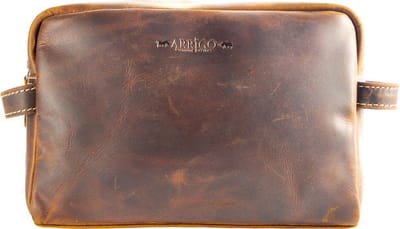Heren Toilettas Lichtbruin Leer – Dames Toilettas Lichtbruin Leer – Beauty Case – Leren Make Up Tas