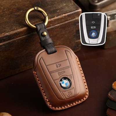 Toepasbaar op geïmporteerde BMW I3 sleutelhoes, speciaal voor BMW I8 nieuwe energie elektrische voertuig sleutel beschermhoes case bruin