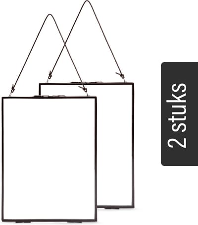 vtwonen Fotolijsten - 2 Stuks - Metaal - Zwart - 20x26cm