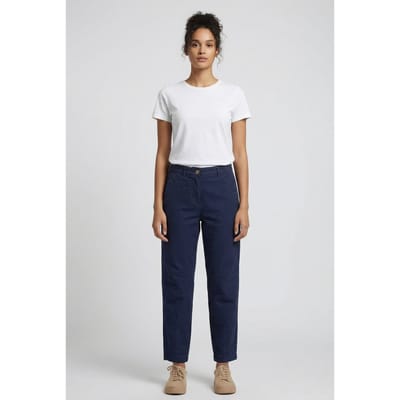 Summum Woman Trousers Cotton Stretch Navy Noir Size: 34 | Formal pants Outlet | Dames | Blauw