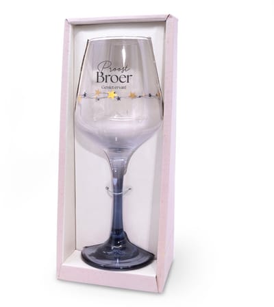 Sparkling wijnglas | Thema: Broer | Inhoud: 350ml | Kleur: Blauw