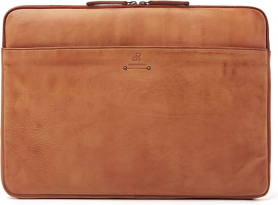 Laptoptas - Laptophoes - Zakelijk Gebruik - Soepel Leer - 15.6 Inch - Camel