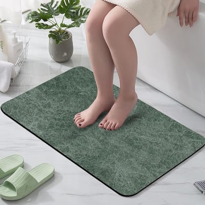 Absorberende en Sneldrogende Badmat, Antislip Voetmat voor Douche en Badkuip, 40 x 60 cm (Groen)